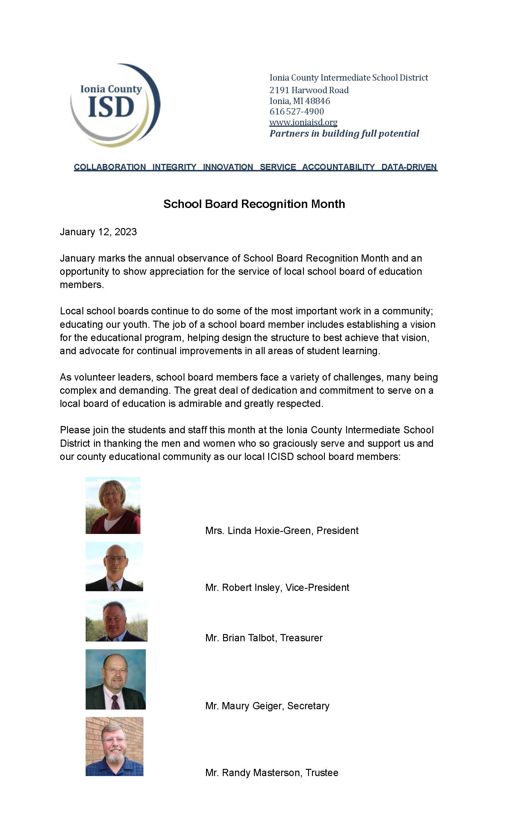 2023 Board Recognition